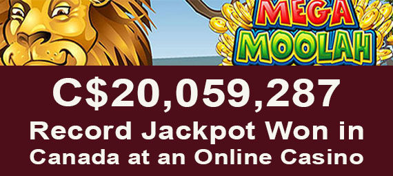 The largest jackpot payout in Canada at an online casino